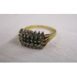 Gold diamond and emerald ring