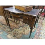 Leather top inlaid desk