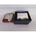 Pewter cigarette box and cigarette case - Both with boxes