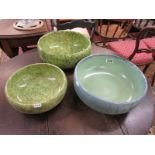 3 studio pottery bowls