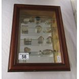 Display case containing pill boxes etc. - Some hallmarked silver