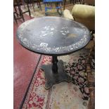 Mother of pearl inlaid tilt-top occasional table
