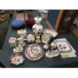 Collection of Mason's Ironstone 'Mandalay' to include clock & lamp