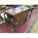 Oak & barley-twist gateleg table