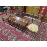 2 bedroom chairs & 3 drawer shesham wood coffee table