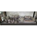 Large collection of silver plate etc to include serving tray
