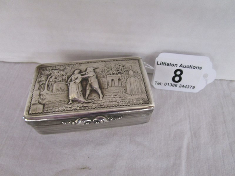 Chased silver snuff box