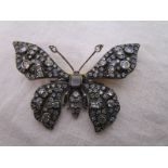 Moonstone & diamond butterfly brooch