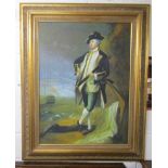 Large oil on canvas in gilt frame - Ship's captain