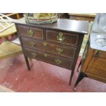 Edwardian inlaid chest of 2 over 2 drawers on legs - H: 85cm W: 80cm D: 36cm