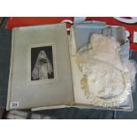 Early 20C lace veil with original box