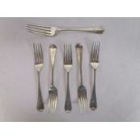 6 hallmarked silver forks