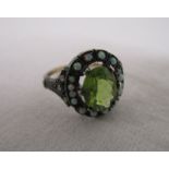 Opal & peridot set ring