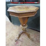 Victorian walnut sewing table