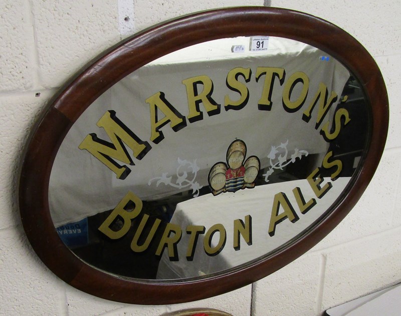 Original Marston's Burton Ales advertising mirror