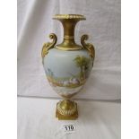 Royal Worcester oviform vase decorated with birds and signed W Powell - Circa 1911 (H: 31cm)