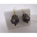 Pair of amethyst & diamond earrings