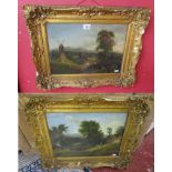 Pair of Victorian oil paintings in gilt frames