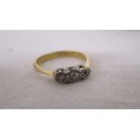 18ct gold 3 stone diamond ring