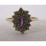 Gold amethyst & stone set ring