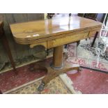 Rosewood pedestal card table