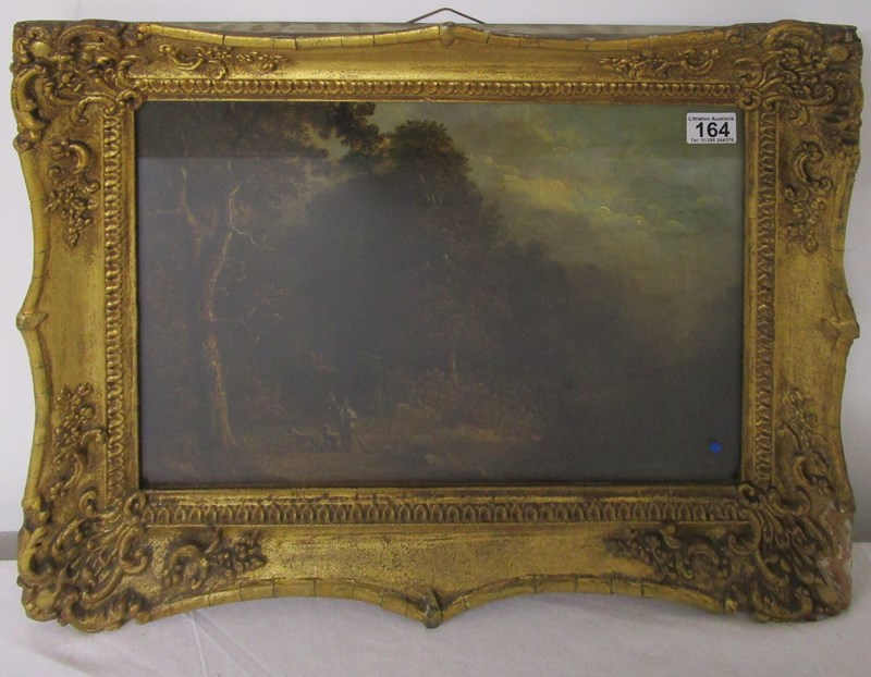 Victorian oil painting - Woodland scene