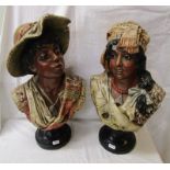 Pair of antique Blackamoor busts