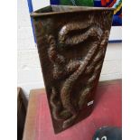 Arts & Crafts (probably Newlyn) copper stick stand - H: 59cm