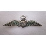 Diamond & emerald R.A.F brooch