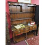 Titchmarsh & Goodwin oak dresser - H: 180cm W: 138cm D: 44cm