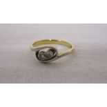 18ct gold diamond twist ring