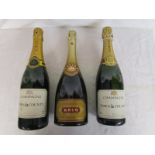 3 bottles of champagne to include 1 bottle of Krug