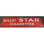 Enamel sign - Will's Star Cigarettes (38cm x 152cm)