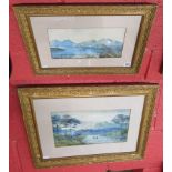 Pair of watercolours signed C Watson 1898