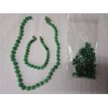 Jade beaded necklace, bracelet etc