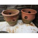 2 terracotta strawberry planters