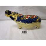 Crown Derby hippopotamus in box