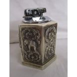 Ronson cigarette lighter in Indian silver case