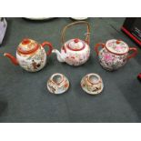 5 piece Japanese tea set - Meiji period