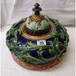 Majolica ceramic hanging light shade A/F