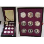 Silver coins - Set of 18 commonwealth silver proof QEII 40th anniversary collection to include GB