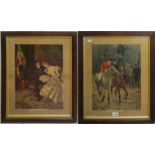 Pair of Victorian prints - House of the Hunt & In at the Finish