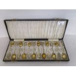 Boxed set of 12 Chinese export teaspoons - Wang Hing - 900 silver