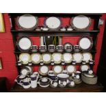 Large dinner service - Over 150 piece Royal Worcester - Sandringham pattern with cobalt blue &