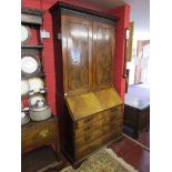 Georgian mahogany bureau bookcase with keys - H: 225cm W: 107cm D: 56cm