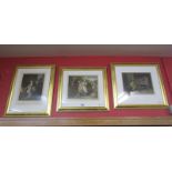 3 signed Mezzotints - 18C characters (2 signed Gaymond and 1 Ernest Stamp)