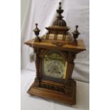 Edwardian walnut mantle clock