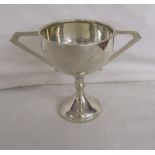Hallmarked silver cup with Deco style handles - Unengraved