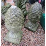 Pair of stone pineapple finials