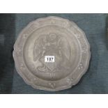 Pewter plate marked 1539